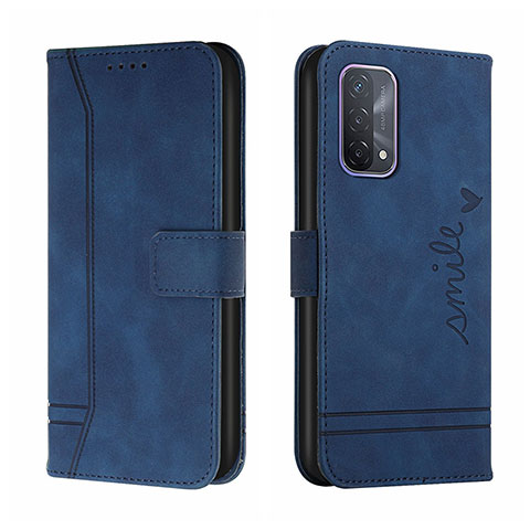 Coque Portefeuille Livre Cuir Etui Clapet H01X pour Oppo F19 Bleu