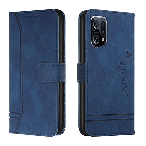 Coque Portefeuille Livre Cuir Etui Clapet H01X pour Oppo Find X5 Pro 5G Bleu