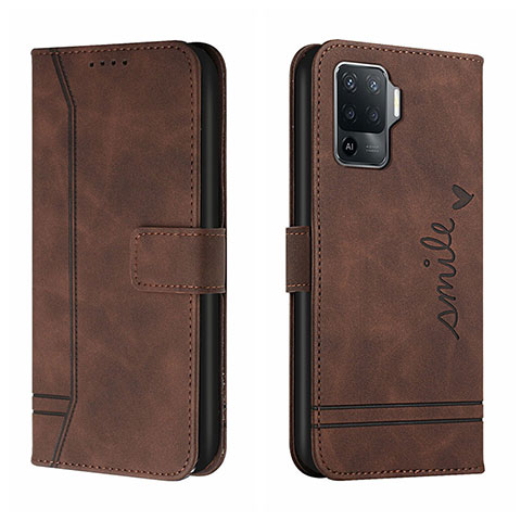 Coque Portefeuille Livre Cuir Etui Clapet H01X pour Oppo Reno5 Lite Marron