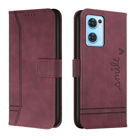 Coque Portefeuille Livre Cuir Etui Clapet H01X pour Oppo Reno7 5G Rouge