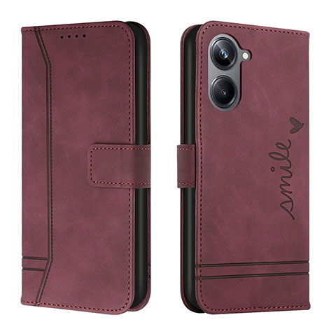 Coque Portefeuille Livre Cuir Etui Clapet H01X pour Realme 10 Pro 5G Rouge