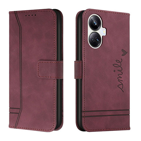 Coque Portefeuille Livre Cuir Etui Clapet H01X pour Realme 10 Pro+ Plus 5G Rouge