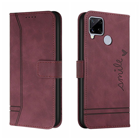 Coque Portefeuille Livre Cuir Etui Clapet H01X pour Realme 7i RMX2193 Rouge