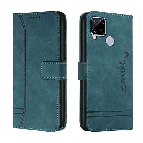 Coque Portefeuille Livre Cuir Etui Clapet H01X pour Realme 7i RMX2193 Vert