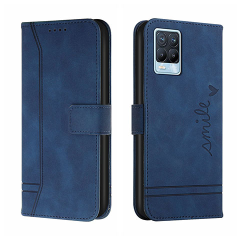 Coque Portefeuille Livre Cuir Etui Clapet H01X pour Realme 8 4G Bleu