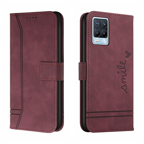 Coque Portefeuille Livre Cuir Etui Clapet H01X pour Realme 8 Pro Rouge