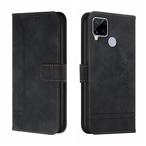 Coque Portefeuille Livre Cuir Etui Clapet H01X pour Realme C25 Noir