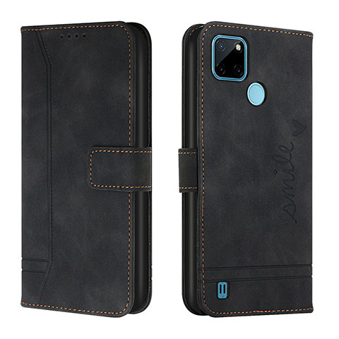 Coque Portefeuille Livre Cuir Etui Clapet H01X pour Realme C25Y India Noir