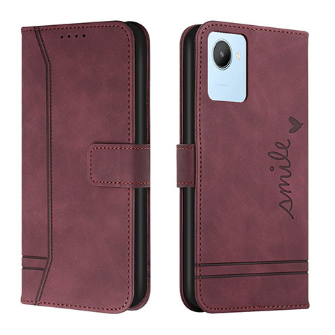 Coque Portefeuille Livre Cuir Etui Clapet H01X pour Realme C30s Rouge