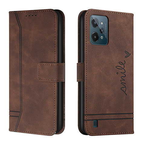 Coque Portefeuille Livre Cuir Etui Clapet H01X pour Realme C31 Marron