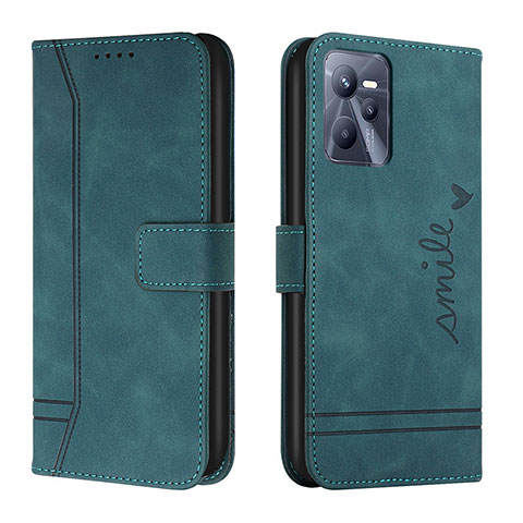 Coque Portefeuille Livre Cuir Etui Clapet H01X pour Realme C35 Vert