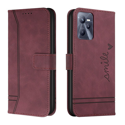 Coque Portefeuille Livre Cuir Etui Clapet H01X pour Realme Narzo 50A Prime Rouge