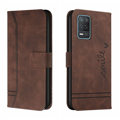 Coque Portefeuille Livre Cuir Etui Clapet H01X pour Realme Q3i 5G Marron