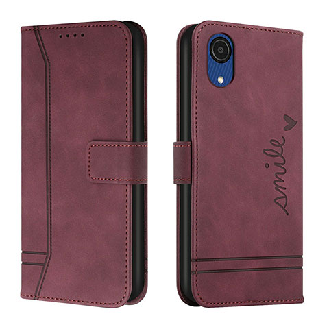 Coque Portefeuille Livre Cuir Etui Clapet H01X pour Samsung Galaxy A03 Core Rouge