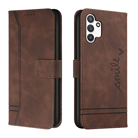 Coque Portefeuille Livre Cuir Etui Clapet H01X pour Samsung Galaxy A13 4G Marron