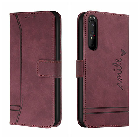 Coque Portefeuille Livre Cuir Etui Clapet H01X pour Sony Xperia 1 II Rouge