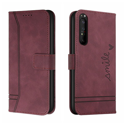 Coque Portefeuille Livre Cuir Etui Clapet H01X pour Sony Xperia 1 III Rouge
