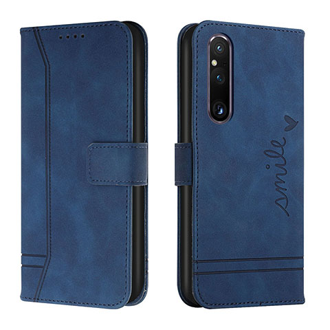 Coque Portefeuille Livre Cuir Etui Clapet H01X pour Sony Xperia 1 V Bleu