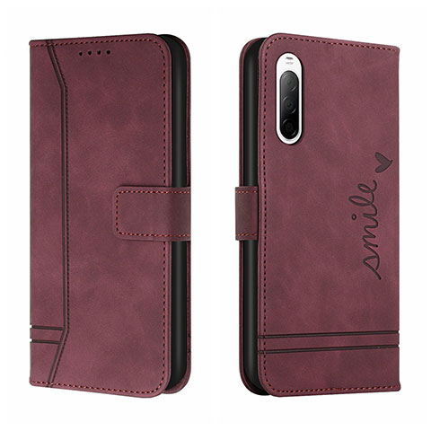 Coque Portefeuille Livre Cuir Etui Clapet H01X pour Sony Xperia 10 III Lite Rouge