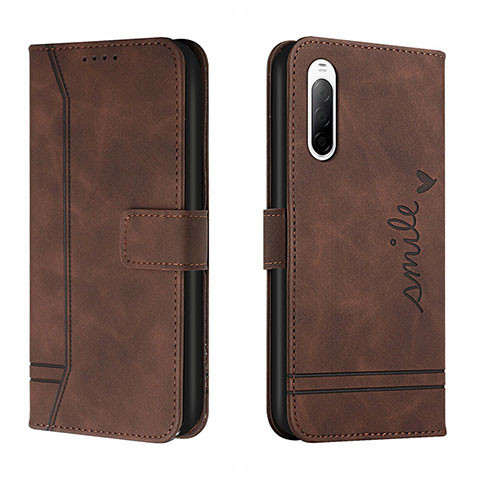 Coque Portefeuille Livre Cuir Etui Clapet H01X pour Sony Xperia 10 III Marron