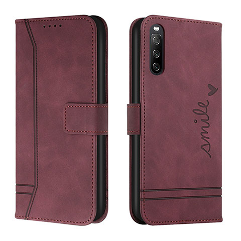 Coque Portefeuille Livre Cuir Etui Clapet H01X pour Sony Xperia 10 IV SOG07 Rouge