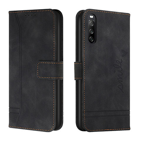 Coque Portefeuille Livre Cuir Etui Clapet H01X pour Sony Xperia 10 V Noir