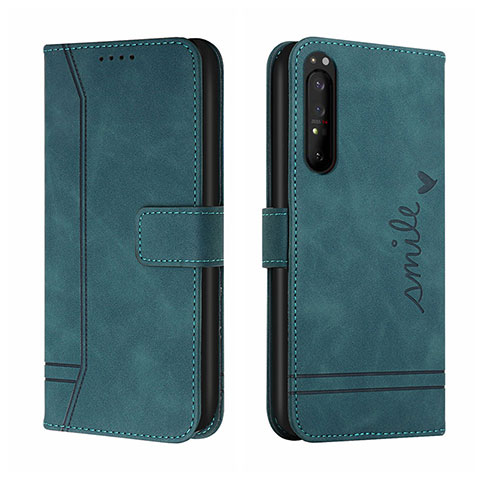 Coque Portefeuille Livre Cuir Etui Clapet H01X pour Sony Xperia 5 III SO-53B Vert