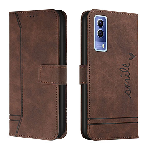 Coque Portefeuille Livre Cuir Etui Clapet H01X pour Vivo iQOO U1 Marron