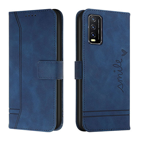 Coque Portefeuille Livre Cuir Etui Clapet H01X pour Vivo Y12A Bleu