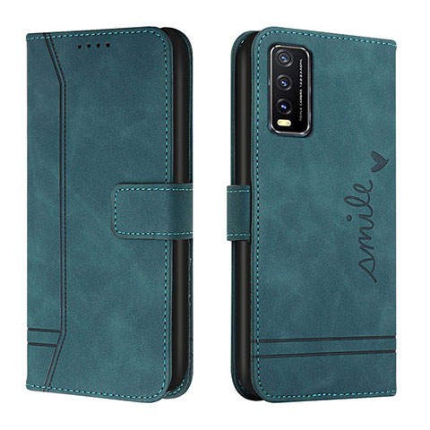 Coque Portefeuille Livre Cuir Etui Clapet H01X pour Vivo Y12G Vert