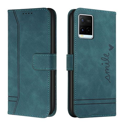 Coque Portefeuille Livre Cuir Etui Clapet H01X pour Vivo Y21a Vert