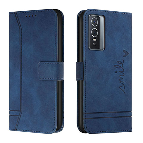 Coque Portefeuille Livre Cuir Etui Clapet H01X pour Vivo Y76 5G Bleu