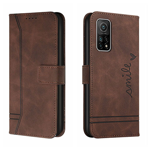 Coque Portefeuille Livre Cuir Etui Clapet H01X pour Xiaomi Mi 10T 5G Marron