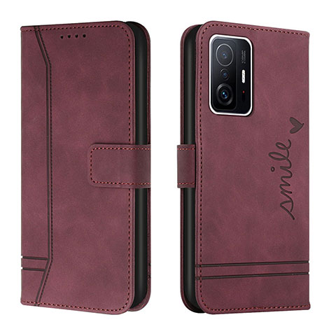 Coque Portefeuille Livre Cuir Etui Clapet H01X pour Xiaomi Mi 11T 5G Rouge