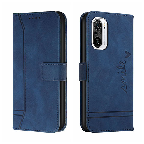 Coque Portefeuille Livre Cuir Etui Clapet H01X pour Xiaomi Poco F3 5G Bleu