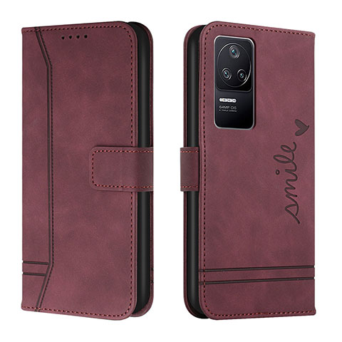 Coque Portefeuille Livre Cuir Etui Clapet H01X pour Xiaomi Poco F4 5G Rouge