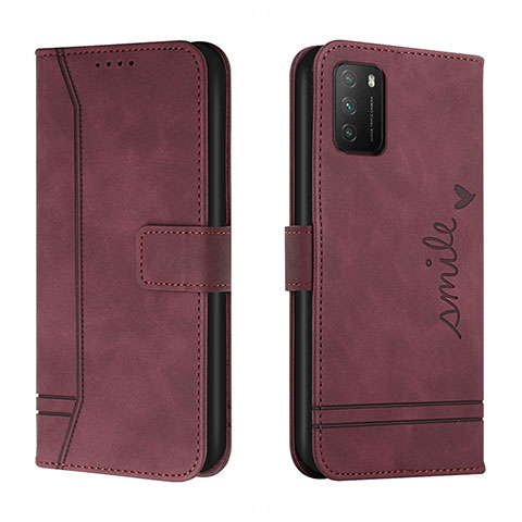 Coque Portefeuille Livre Cuir Etui Clapet H01X pour Xiaomi Poco M3 Rouge