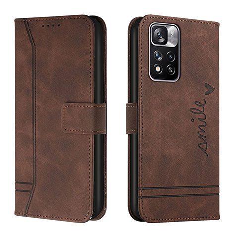 Coque Portefeuille Livre Cuir Etui Clapet H01X pour Xiaomi Poco X4 NFC Marron