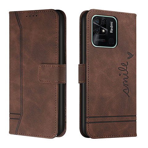 Coque Portefeuille Livre Cuir Etui Clapet H01X pour Xiaomi Redmi 10 India Marron