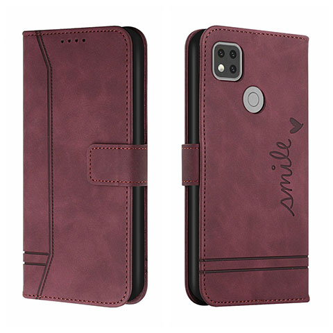 Coque Portefeuille Livre Cuir Etui Clapet H01X pour Xiaomi Redmi 9C Rouge