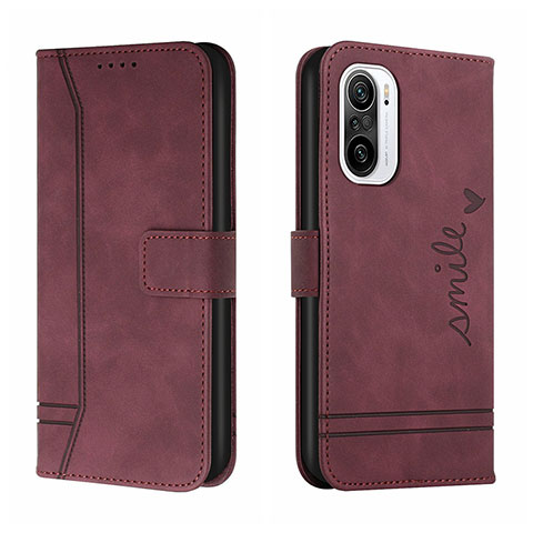 Coque Portefeuille Livre Cuir Etui Clapet H01X pour Xiaomi Redmi K40 5G Rouge