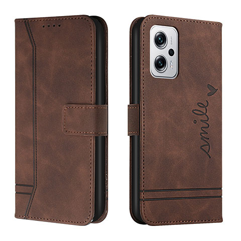 Coque Portefeuille Livre Cuir Etui Clapet H01X pour Xiaomi Redmi K50i 5G Marron