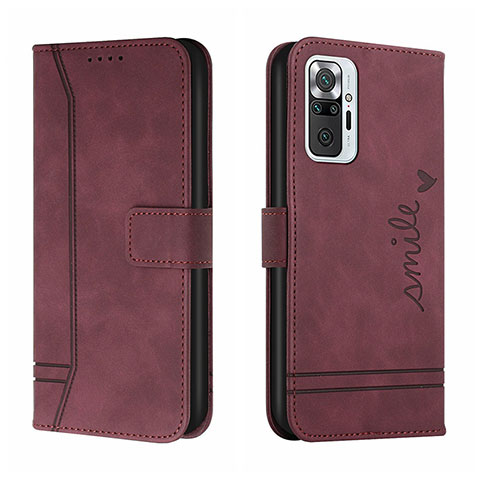 Coque Portefeuille Livre Cuir Etui Clapet H01X pour Xiaomi Redmi Note 10 Pro 4G Rouge