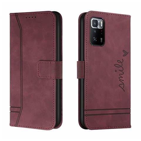 Coque Portefeuille Livre Cuir Etui Clapet H01X pour Xiaomi Redmi Note 10 Pro 5G Rouge