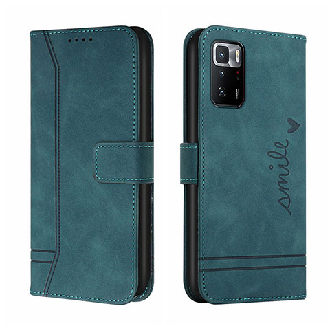 Coque Portefeuille Livre Cuir Etui Clapet H01X pour Xiaomi Redmi Note 10 Pro 5G Vert