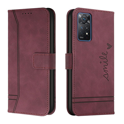 Coque Portefeuille Livre Cuir Etui Clapet H01X pour Xiaomi Redmi Note 11 Pro 4G Rouge