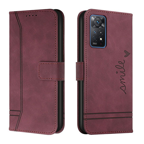 Coque Portefeuille Livre Cuir Etui Clapet H01X pour Xiaomi Redmi Note 11 Pro 5G Rouge