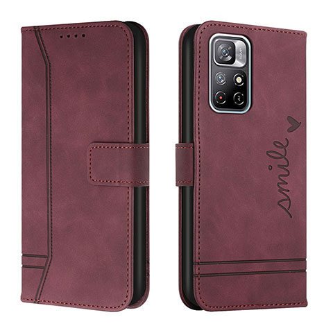 Coque Portefeuille Livre Cuir Etui Clapet H01X pour Xiaomi Redmi Note 11T 5G Rouge