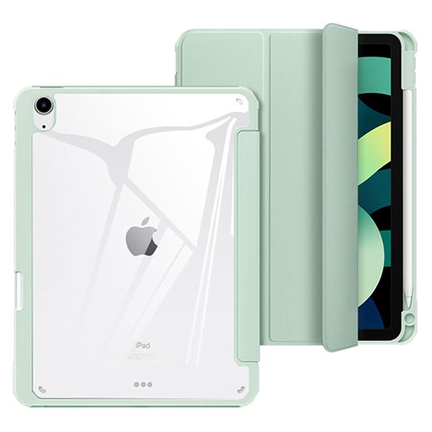 Coque Portefeuille Livre Cuir Etui Clapet H02 pour Apple iPad Air 4 10.9 (2020) Pastel Vert