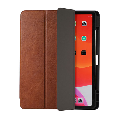 Coque Portefeuille Livre Cuir Etui Clapet H02 pour Apple iPad Pro 12.9 (2020) Marron